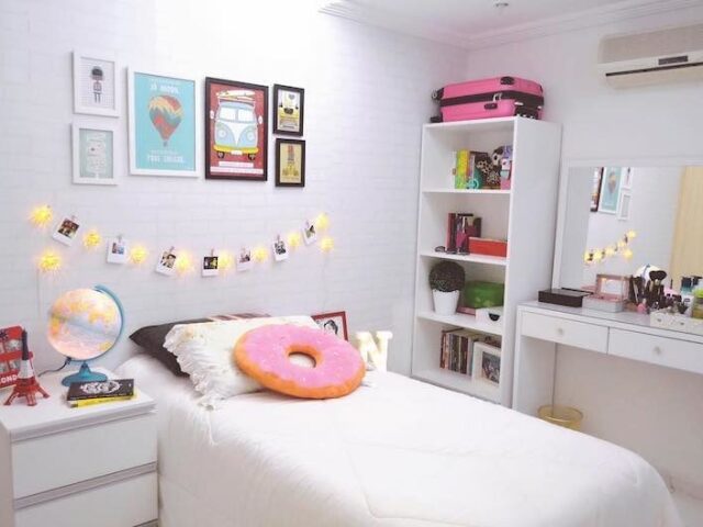 um quarto fofo e legal e comfortavel