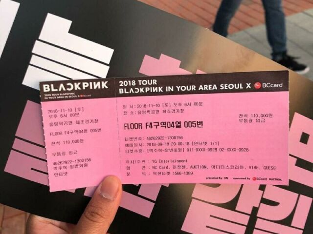 Ingresso para um show de k-pop