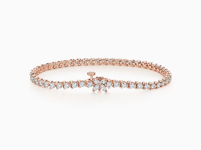 Pulseira Tiffany Victoria em ouro rosa com diamantes