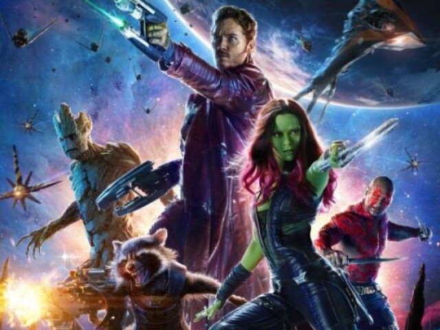 Groot, Rocket, Gamora, Senhor das Estrelas e Drax