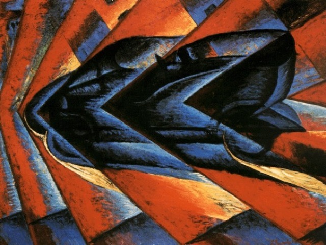 O Dinamismo de um Automóvel (1913), de Luigi Russolo.