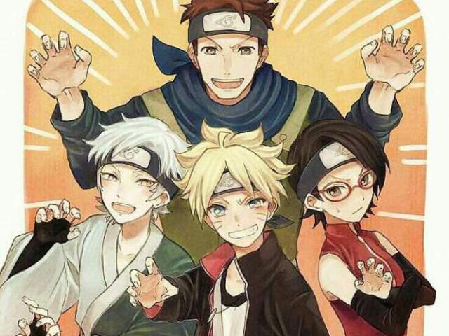 Konohamaru, Boruto, Mitsuki, Sarada