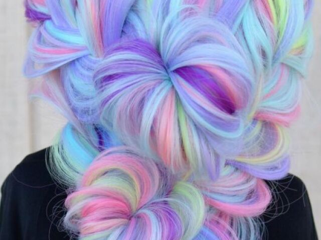 Arco-Íris Kwaii(o cabelo inteiro)