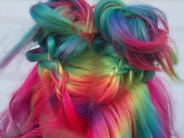 Arco-Íris tie die(o cabelo inteiro)