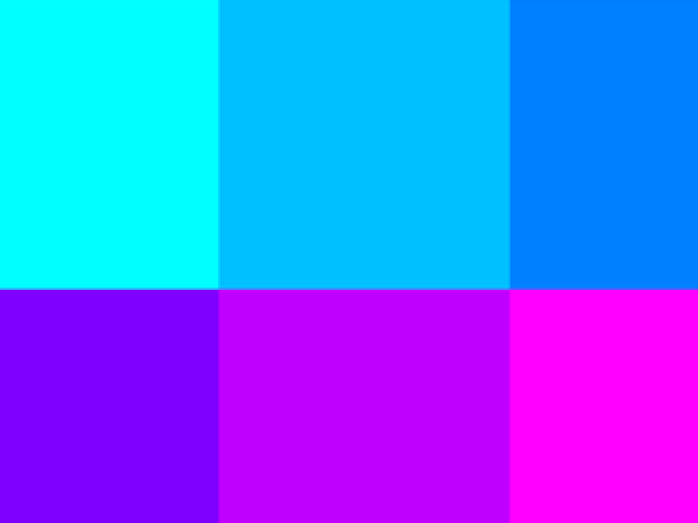 Ciano , Azul , Azul médio , Roxo , Violeta , Rosa