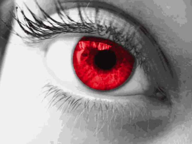 olhos vermelho