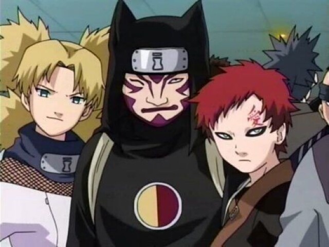 a equipe do Temari, Kankurō e Gaara.