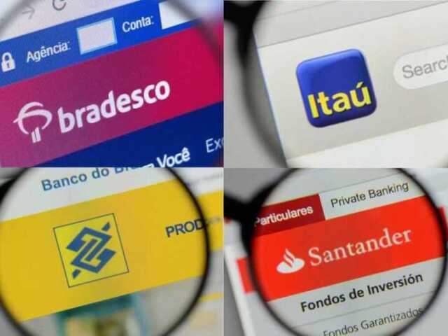 Bradesco, Itaú, Santander, Banco do Brasil.