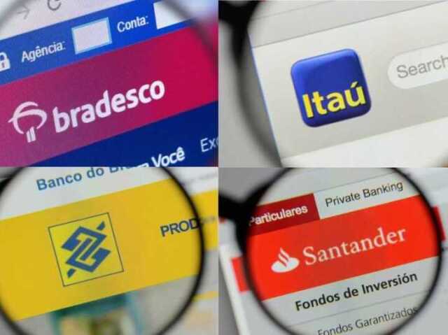 Bradesco, Itaú, Santander, Banco do Brasil.