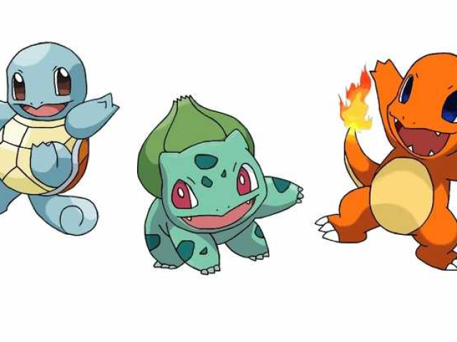 Charmander, Squirtle e Bulbasaur