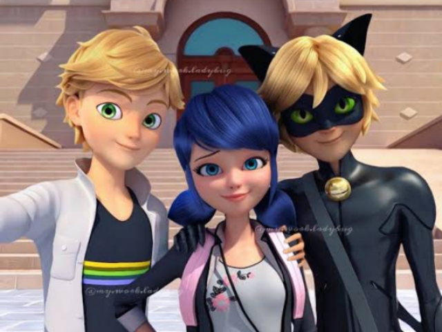 Chat noir, marinette e adrien