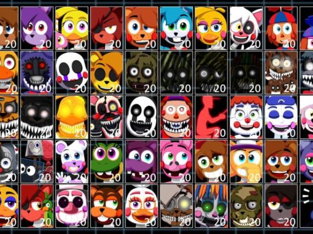 Adivinha o nome dos personagens de fnaf