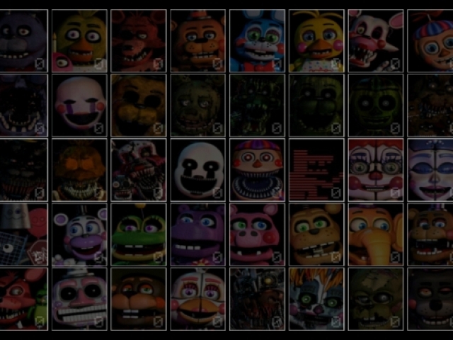 Adivinha o nome dos personagens de fnaf