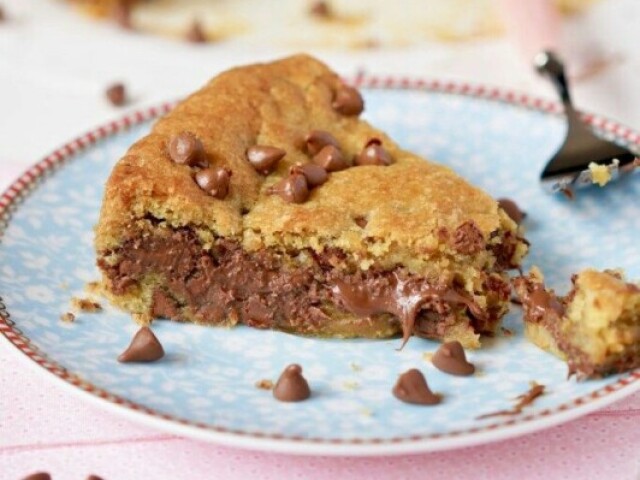 Cookie gigante recheado de nutella