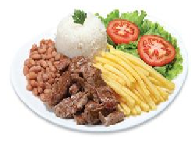 >>carne, batata, bife, feijão salada<<