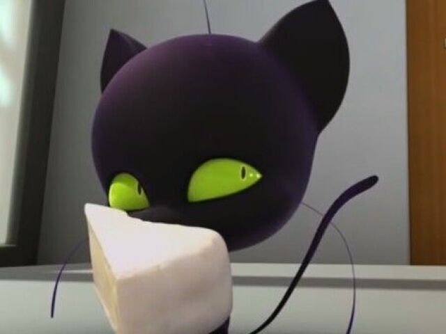 Com os poderes do Kwami Plagg ela se transforma no Cat Noir!