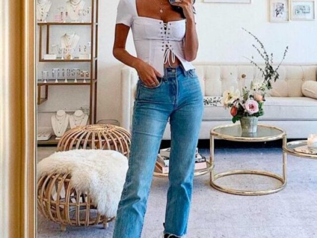 você usaria essa blusinha com essa calça jeans.