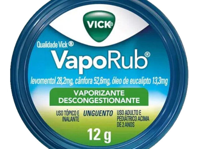 Vick vaporub - Discrição : Para melhorar a respiração - Idade uso adulto e pediátrico acima de 2 anos