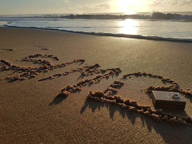 Mensagem na areia da praia