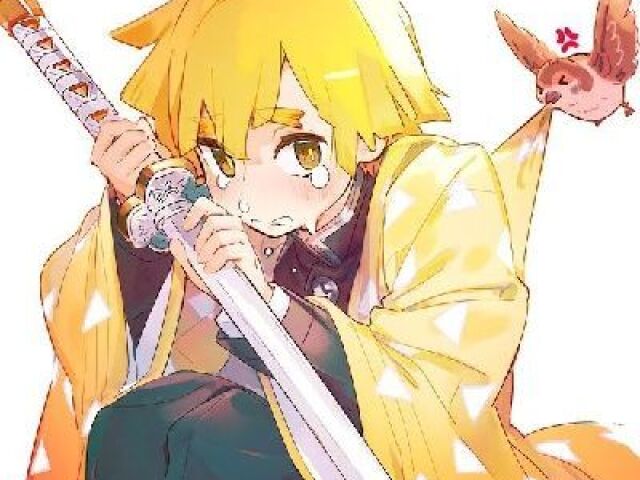 Zenitsu um menino medroso mais ainda um bom garoto