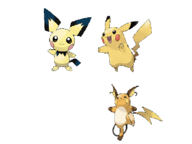 PICHU PIKACHU RAICHU