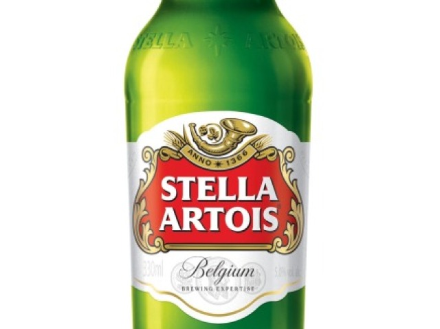 Stella Artois, uma cerveja de origem bélgica.