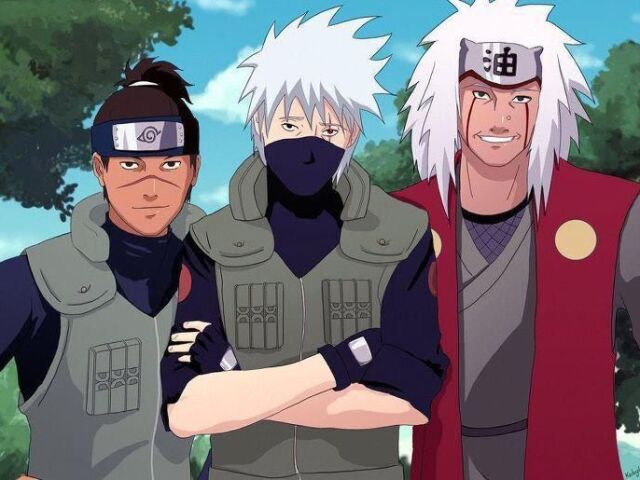 Kakashi, Jiraiya e Iruka