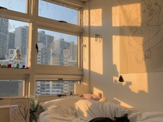 No quarto, em silêncio e em paz