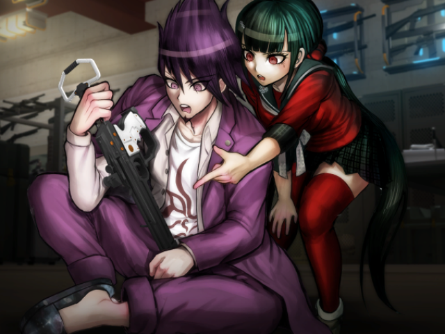 Kaito e Maki montando um crossbow