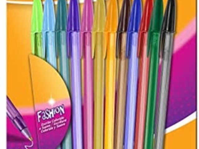 12 cores faber castell ou bic