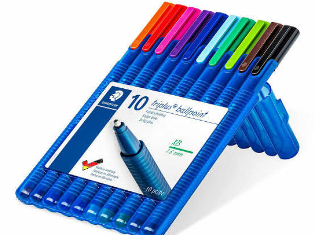 Canetas esferográficas
Staedtler Triplus Ball-Point
10 cores