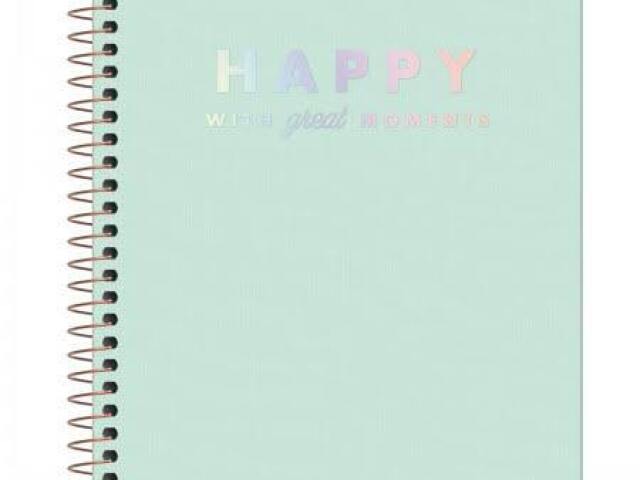 Caderno
Verde-água
"Happy"