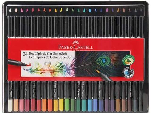 Lápis de cor
SuperSoft Faber castell
24 cores