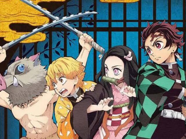 Tangirou e Nezuko e Zenitsu e Inosuke