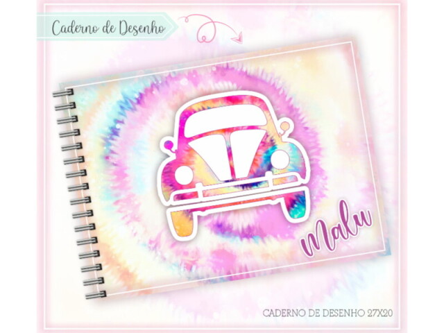 Caderno de desenho tie dye