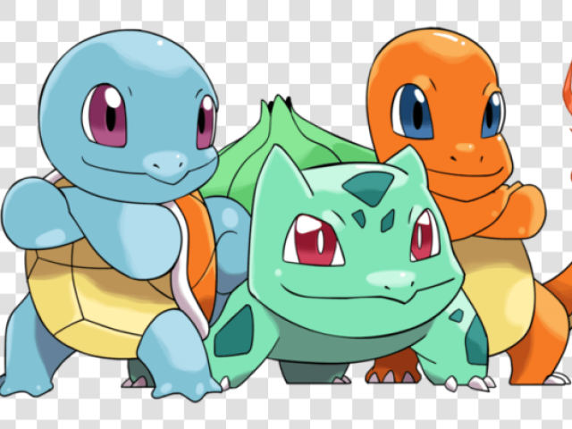 Bulbassaur, Charmander e Squirtle