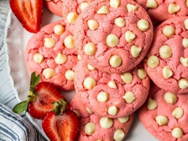 COOKIES DE MORANGO 🍓