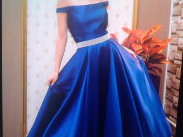 Vestido longo azul