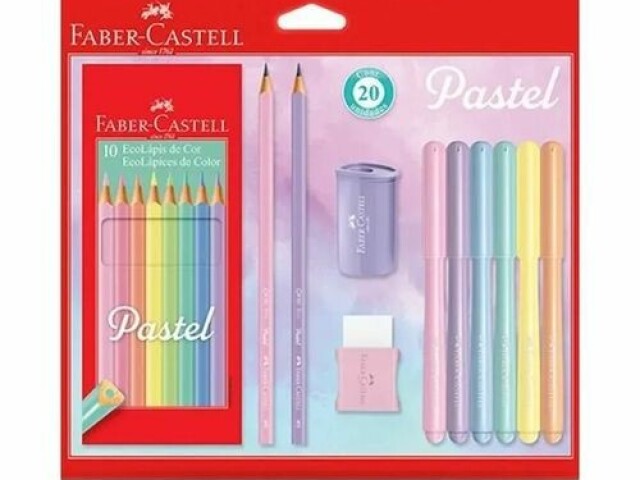 Material escolar pastéis