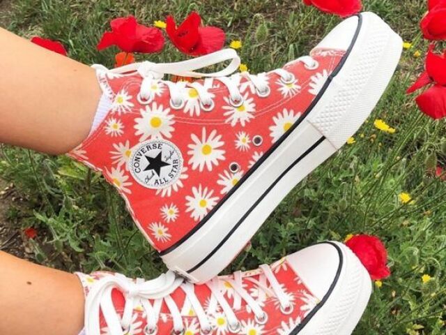 all star vermelho flor