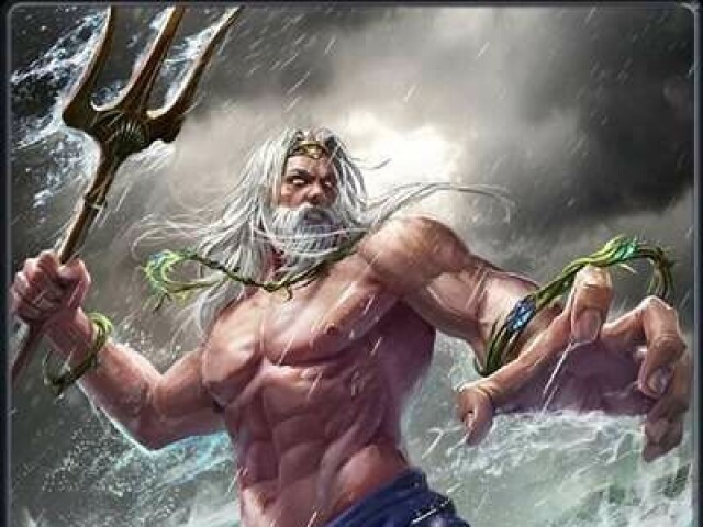 Poseidon, deus dos mares.