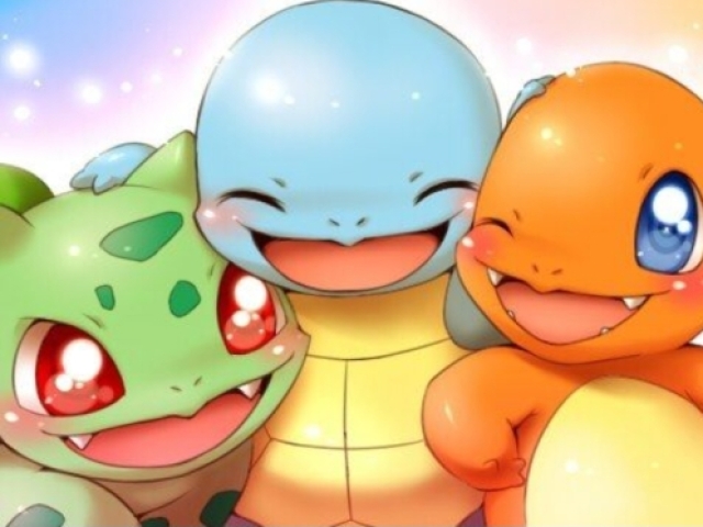 🔥Charmander🔥, 🌱Bulbassaur🌱 e 
💧Squirtle💧