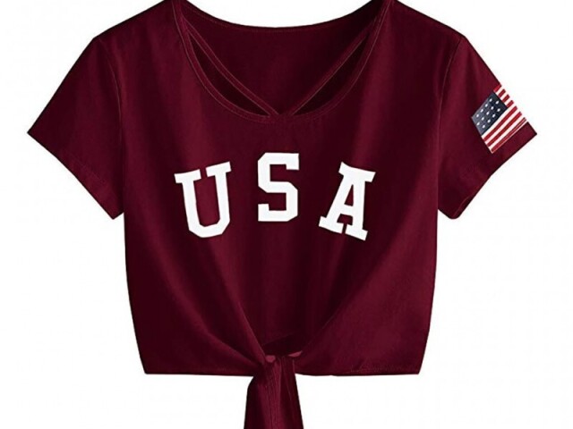 Blusa vermelha bonita do Estados Unidos