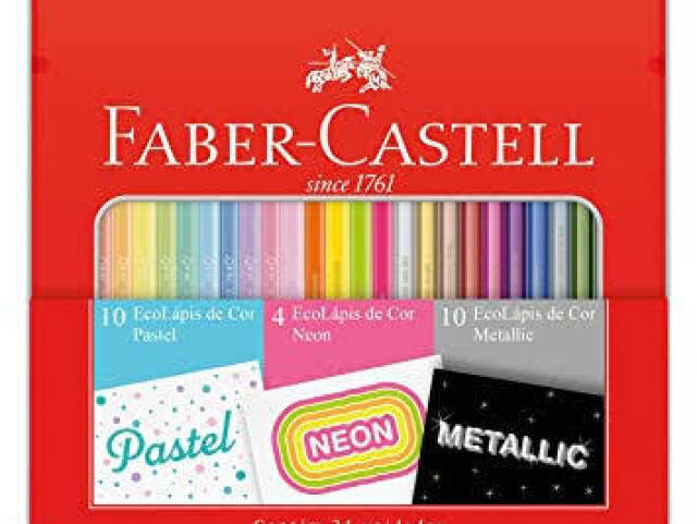 Lápis de cor Faber Castell Pastel,Neon e Metallic