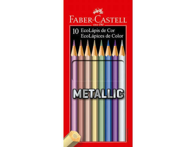 Lápis de cor Faber Castell Metallic 10 cores