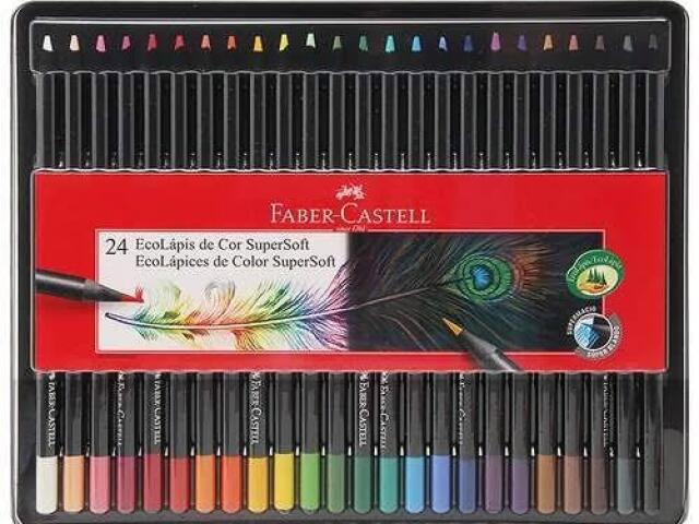 Lápis de cor supersoft Faber Castell 24 cores