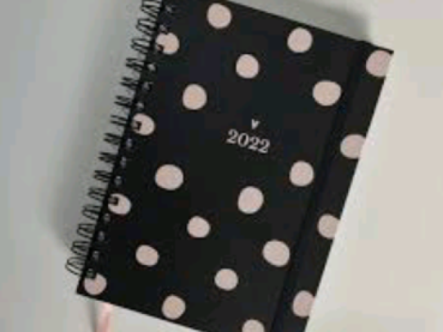 Planner preto bolinhas brancas