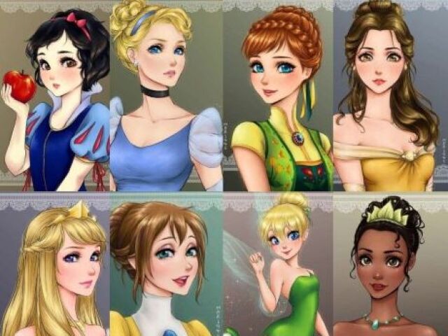 Branca de Neve Cinderela,Anna, Bela, Aurora,Jane,Tinker Bell ou Tiana.