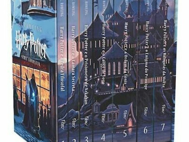 Uma coleção de livros (não precisa ser de Harry Potter)