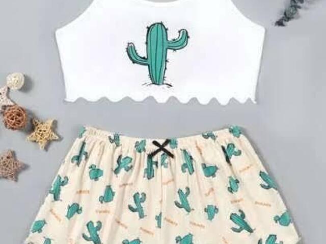 Jesus apaixonei
(Short digital tal o de cookie só muda a estampa msmo e blusa de alça fina)